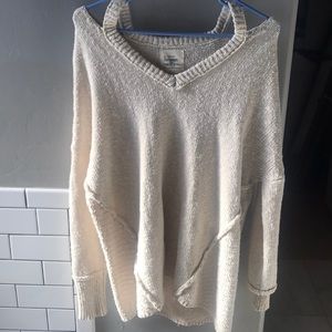 Cream Off-Shoulder Sweater